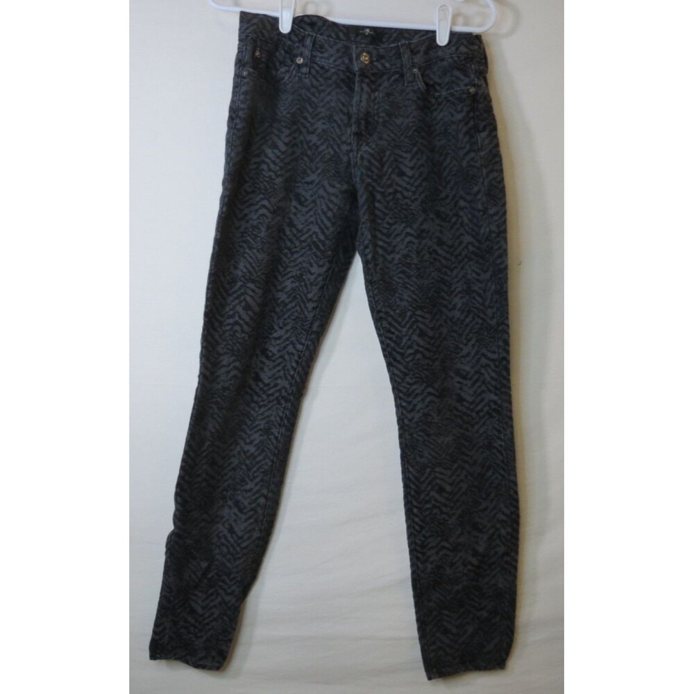 7 For All Mankind Womens Mid Rise Skinny Animal‎ Print Jeans Casual Bold 28x30